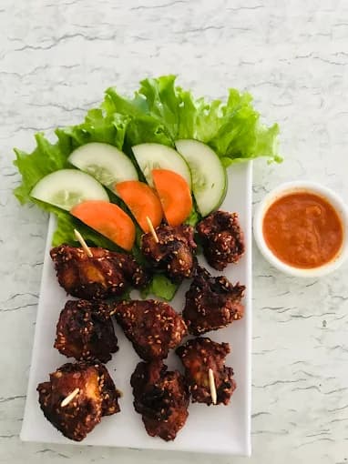 Chicken Sekuwa served at Paul's Hotel Bhedetar